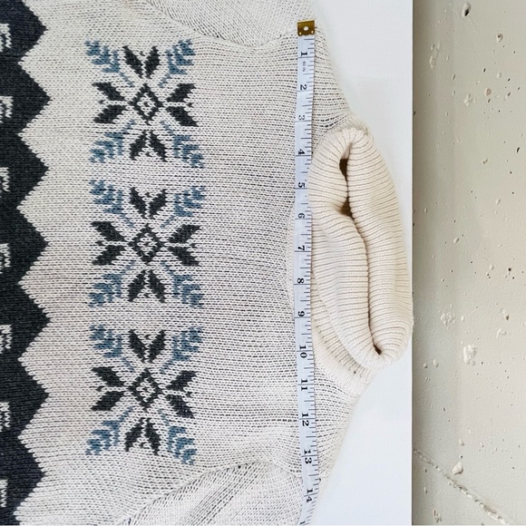 Old Ranch Knit Turtleneck Nordic Winter Fair Isle Sweater Organic Cotton Size S - Picture 10 of 12